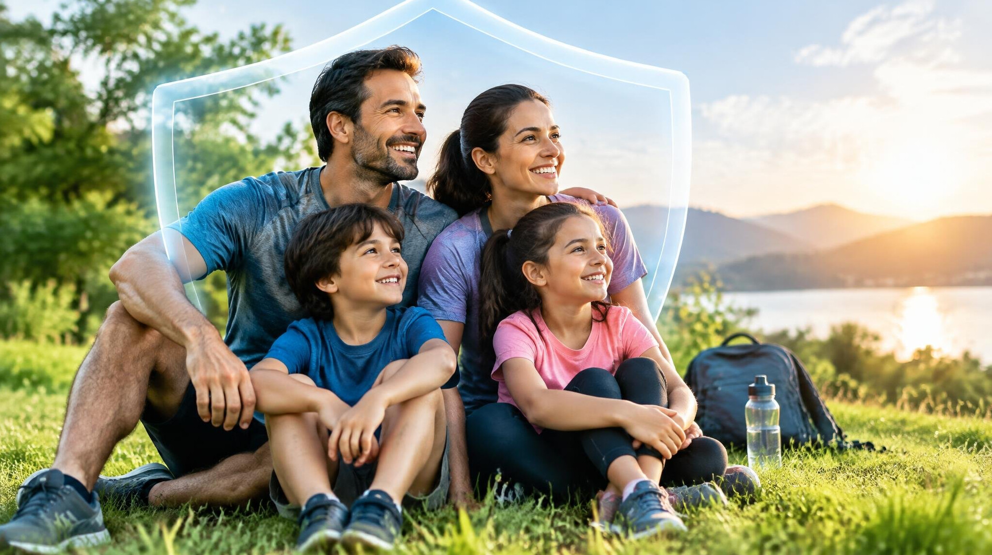 happy family outdoors