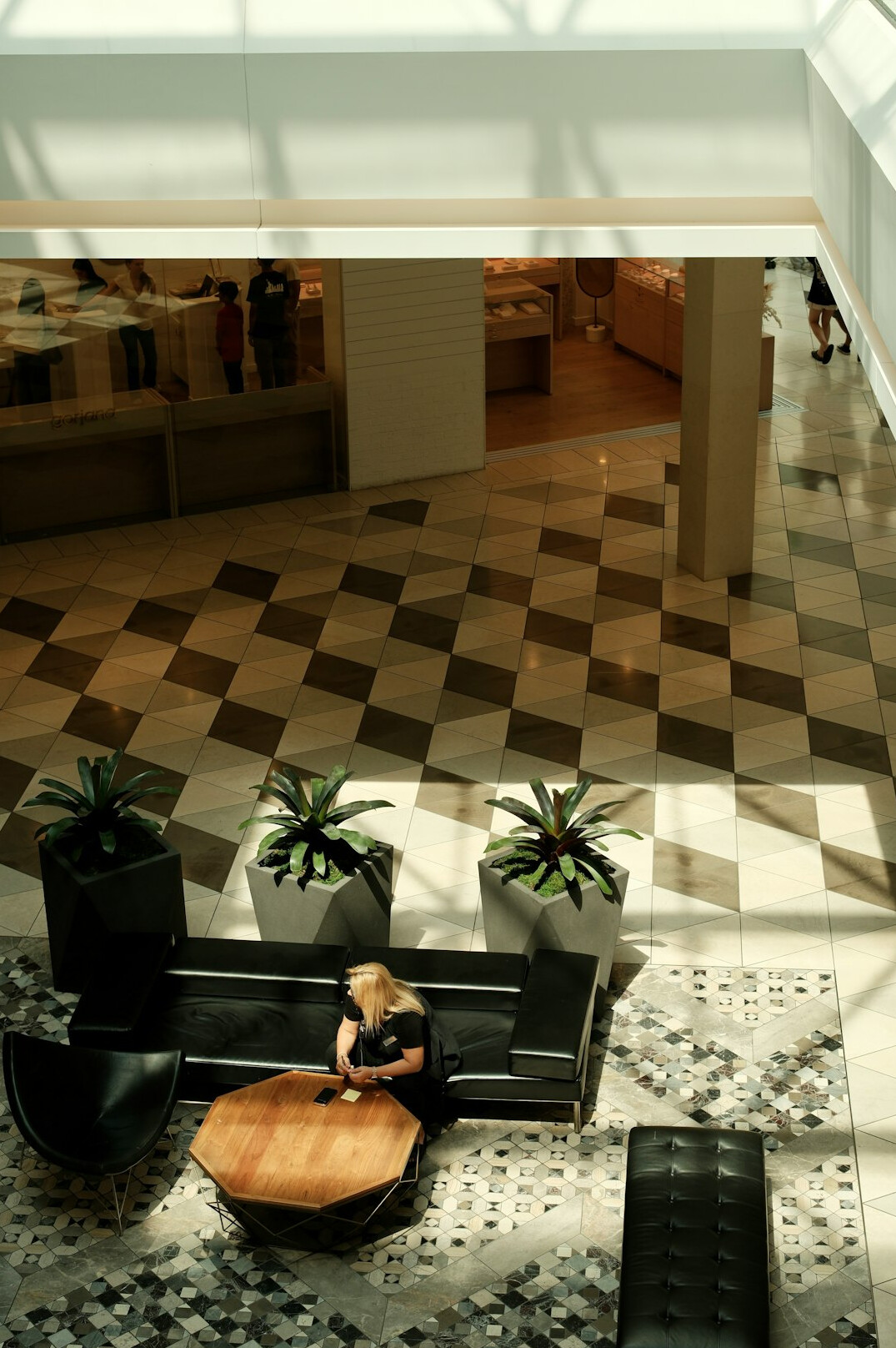 Modern office building reception area